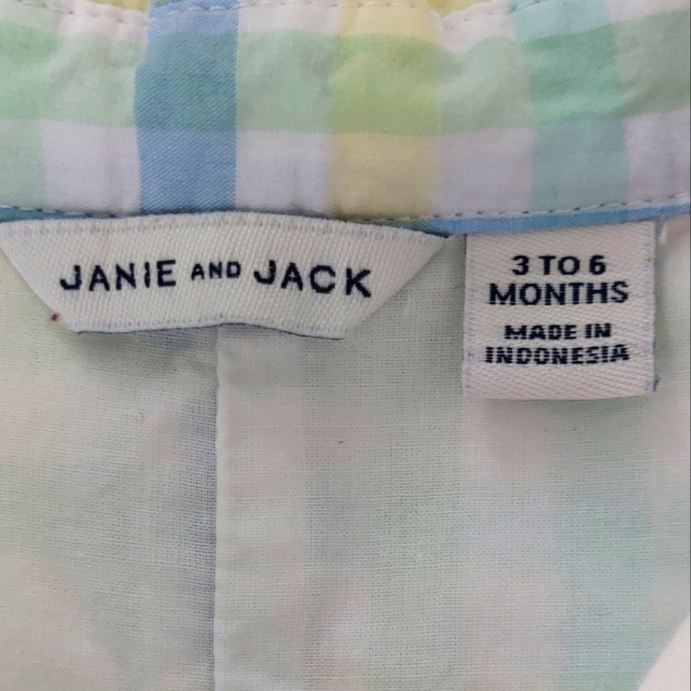 Janie and Jack Baby Plaid Poplin Romper - Picture 5 of 6